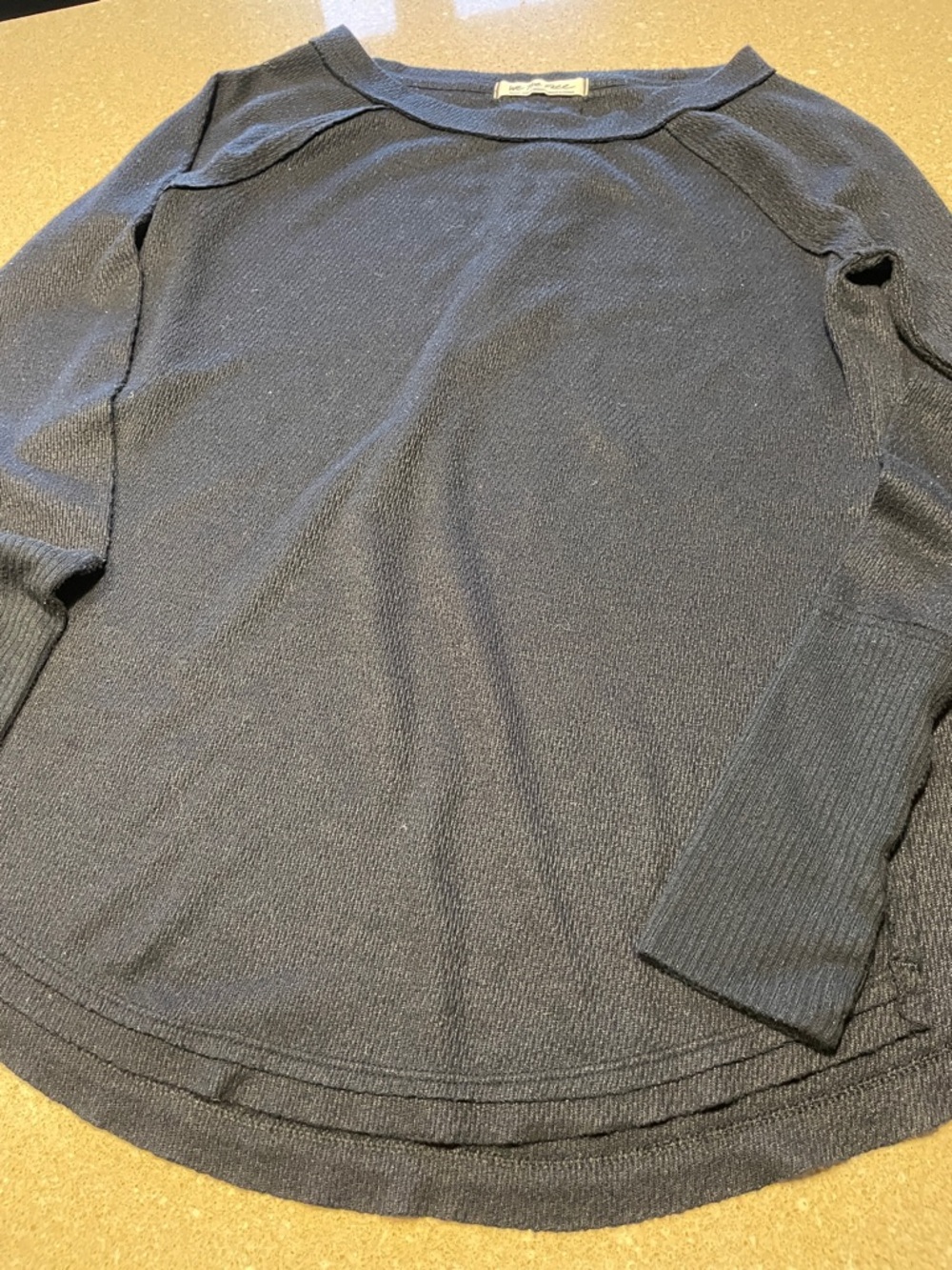 We The Free Dark Black Knit Long Sleeve Top